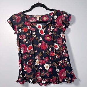 • Brooks Brothers Floral V-Neck Blouse
